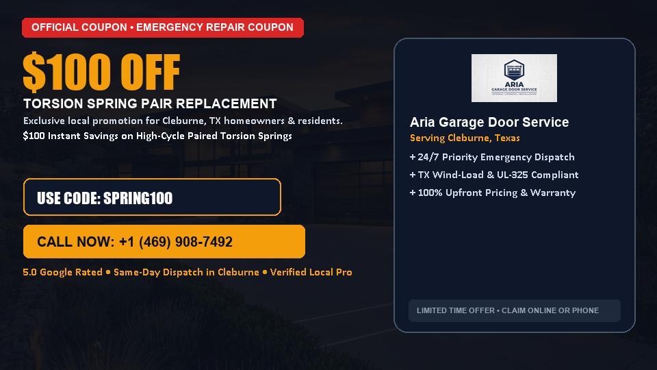 Aria Garage Door Service $100 OFF Dual Torsion Spring Replacement
