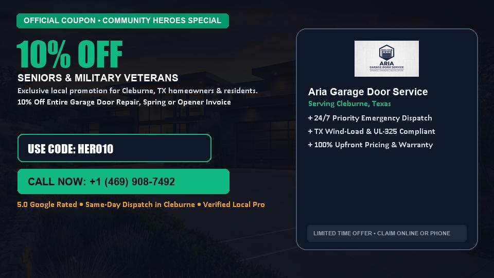 Aria Garage Door Service 10% OFF Seniors & Military Veterans